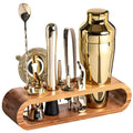 10-Piece Bartender Cocktail Bar Set with Bamboo Stand