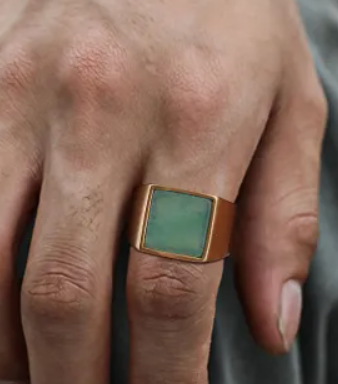 Signet ring turquoise Gold